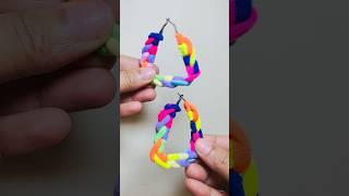 Let’s make rubber band earrings#shorts #earrings #trending #ytshorts #ideasbybharti