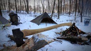 Solo Winter Tarp Camp | Sub Freezing Overnighter in February