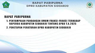  LIVE - Rapat Paripurna DPRD Sidoarjo 21 Oktober 2024