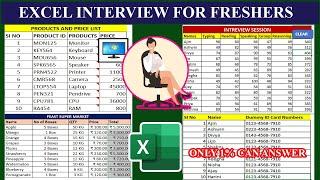 Excel for freshers and beginners | Excel Interview questions and answers in Tamil