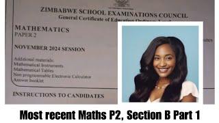 Zimsec November 2024, Maths Paper 2, Section B solutions,  #6 to #9