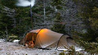 Hot Tent Camping Deep In Forest With Lightweight Hiking Gear