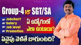 SGT/SA vs GROUP-4 | As per Salary, Job Chart, and Promotion which job is better SGT/SA or Group-4