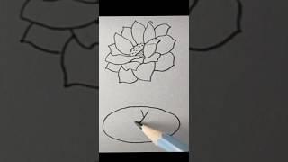 pencil lotus drawing #shorts #learningworld