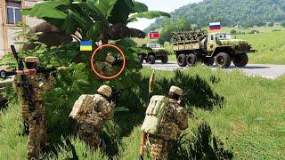 Under banana trees, Ukrainian soldiers hide to ambush Russian North Korean troops;,