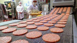 Production de masse incroyable! Processus de fabrication de hamburger - usine alimentaire coréenne