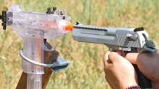 Firearms Destroying Plastic Replicas (Part 3) Super Slow Motion Firearms vs Airsoft Guns
