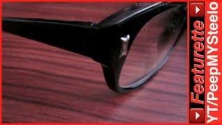 Clear Lens Glasses w/ Black Plastic Frame As Vintage Nerd Fashion Eyewear w/ Wayfarer Style Lenses