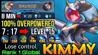 100% OVERPOWERED Kimmy New Record 7 MIN Full Build & Max LVL - Top 1 Global Kimmy Lose control. MLBB