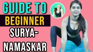 STEP BY STEP SURYA NAMASKAR FOR BEGINNERS | Learn Sun Salutation In 3 Minutes| Simple Yoga Lessons