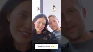 Emily DiDonato and her husband Kyle doing a Q&A on Instagram