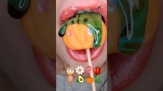 ASMR Satisfying Eating Fondant Emojis  #emojichallenge #asmr #satisfyingsounds