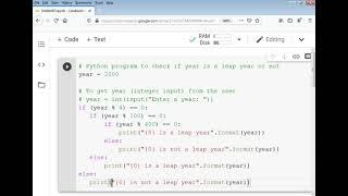 Leap year program in python using if elif conditions