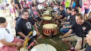 August 2017 - Super Drum Group singing the Mi'gmaq Honor Song. #ListugujPowwow #Antele2017