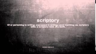 What does scriptory mean