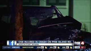 One injured in single car crash on Pine Island Road Thursday night