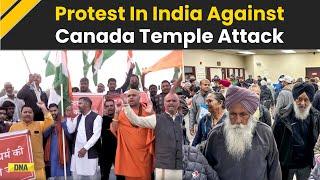 Canada Hindu Temple Attack: Hindu Groups Protest In Chandigarh Over Canada Temple Attack