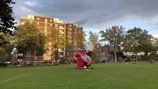 London Air Ambulance take off in Sutton (G-EHMS)