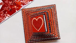 Tower Card valentine's day special ¶ Pyramid Card ¶ 3d post card¶ maze card