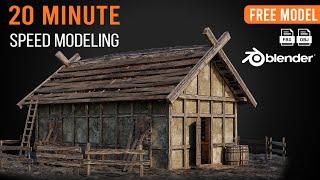 FREE Old Medieval House Building Modeling | Blender House