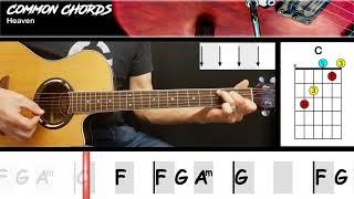 Heaven - Bryan Adams | EASY GUITAR | Common Chords