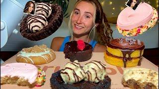 ASMR CRUMBL x KARDASHIANS taste test | cookie dough cupcake, cookies n cream skillet, snickerdoodle