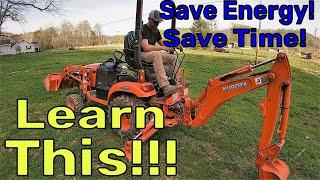 The Best Trenching Tip Ever??? - Beginners How To Dig With Your Kubota BX23S TLB - Backhoe Push