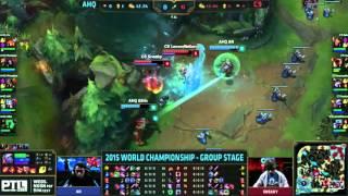 AHQ AN's amazing Jinx Flash + Rocket First blood versus Cloud 9 | LoL World Championship 2015