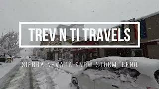 Snow Storm in the Sierras: Driving through Reno