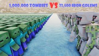 Minecraft Battle | 1,000,000 Zombies vs 23,500 Iron Golems | Ultimate Epic Battle Simulator 2