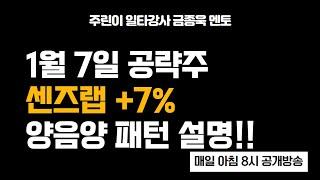 주린이도 쉽게 따라하는 패턴 양음양 1월 8일 공략주 샌즈랩 7% 상승 !!