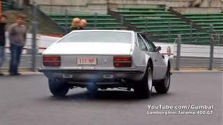 Lamborghini Jarama 400 GT almost crash + loud accelerations!! 1080p HD