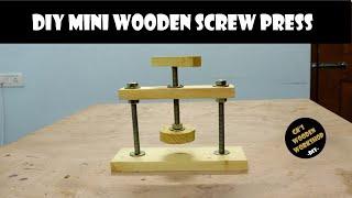 DIY Mini Wooden Screw Press | How to make a screw press | DIY | GK's Wooden Workshop