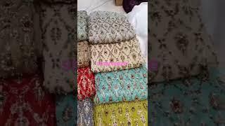 Chiffon Embroidered Handwork 3pc suits available order on WhatsApp Or Facebook and Instagram page