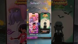 iPhone 14 Pro Max vs iPhone 15 Pro Max open Subway Surfer. #shorts