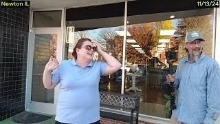 Newton IL, Bank & City Hall Audit + Window Shopping - She was tickled pink! - PT 2/3