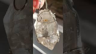   HERKIMER Diamond Silver Pendant-LARGE 90CT -Exceptional Quartz tartariantreasures.etsy.com