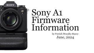 What's happening with the Sony A1 Firmware Updates?