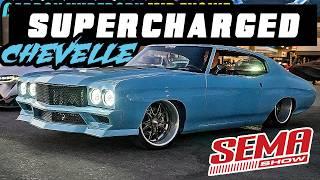 1000hp Supercharged 70 Chevelle Cruising SEMA 2024 SOUNDS MEAN!  Nostalgia Hot Rods "WhippleD" Debut