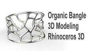 Organic Bangle Jewelry CAD Design Tutorial with Rhino 3D #163