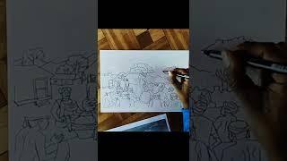 Meeting of Village drawing #shorts #viral #drawing #art