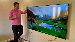 2024 TCL 75" 75T8B QLED Pro 4K Google TV unboxing and wall mounting