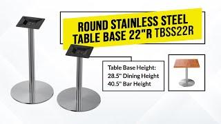 How to Assemble Round Stainless Steel Table Base - Dining and Bar Height. Supports Granite Tables