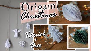 DIY ORIGAMIS CHRISTMAS |  6 ORNAMENTS made of PAPER *HONEYCOMB* + BOHO DECOR | Shanti Irene