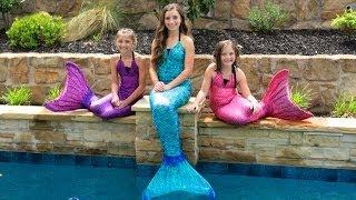 Live Mermaids Swimming in Our Pool!