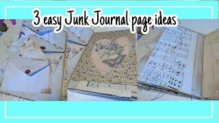 3 easy junk journal page ideas // base pages