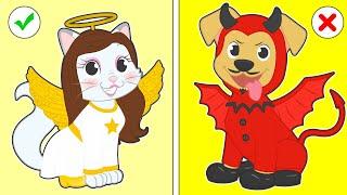 BABY PETS  How to Dress up as Demon and Angel