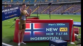 3000M WORLD RECORD JAKOB INGEBRIGTSEN  7'17''