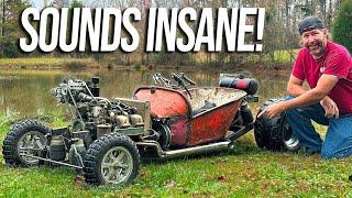 4 Cylinder Supercharged Wheel Barrow Gets Custom Side Pipe Exhaust and Dashboard!