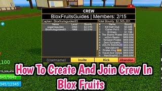 How To Create And Join Crew In Blox Fruits (2024)